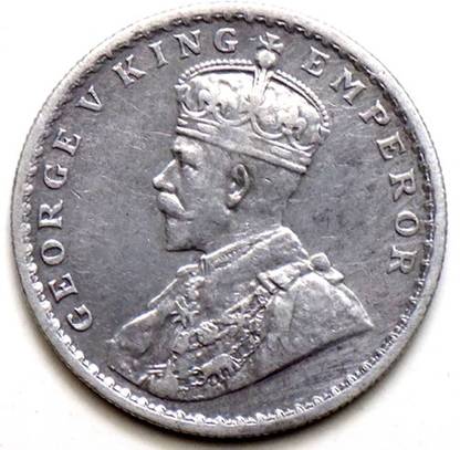 Hariom 1916 GEORGE V KING & EMPEROR SILVER 1 RUPEE COIN WT. 11.6 GRAMS, DM. - Modern Coin Collection