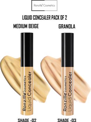 RONZILLE Pack of 2 ( Medium Beige, Granola) ( 9 Gm each) Concealer