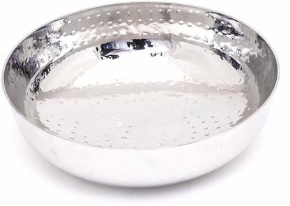 RBGIIT Tasla-1 Heavy Stainless Steel Bowl Tope Kadhai Works Uses For Sabzi MAking Cooking Serving Food India Style Tasla Punjabi Kadhai - Works 22 Gaduge Material Heavy Quality Products Rice Pulav Fish Egg Curry All Item Cooking Making Cookware Dinner Handi Bowl Pot Tasla Kadhai Stainless Steel Kadai, Silver- Heavy Bottom Hammered Cookware, Kitchen Kadhai/Tasla for Cooking/Deep Frying Tasla 1 L capacity 16 cm diameter