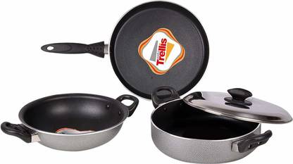 Maple by Maple Celebrations 3 Pc Set Induction Bottom Non-Stick Coated Cookware Set