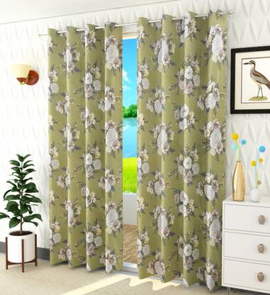 STAR DECOR 180 cm (6 ft) Polyester Room Darkening Window Curtain (Pack Of 2)