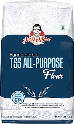 Josef Marc T55 All-Purpose Flour, 4 LBS - Unbleached & High Protein Flour, Non-chlorinated, Non-GMO, Non-Fortified & Non-bro-mated, Type 0 Italian Flour, Bread Flour.