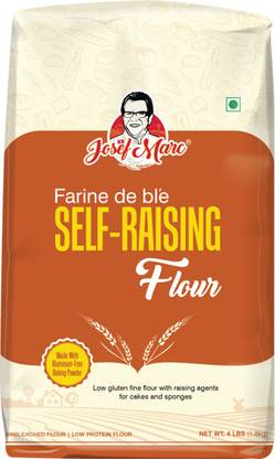 Josef Marc Unbleached Self Raising Flour, 4 LBS - Made with Non-Aluminum Baking Powder, Non-GMO, Non-Fortified & Non-bro-mated.