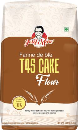 Josef Marc T45 Cake Flour, 4 LBS - Unbleached & Low Protein Flour, Non-chlorinated, Non-GMO, Non-Fortified & Non-bro-mated, All Purpose Cake Flour.