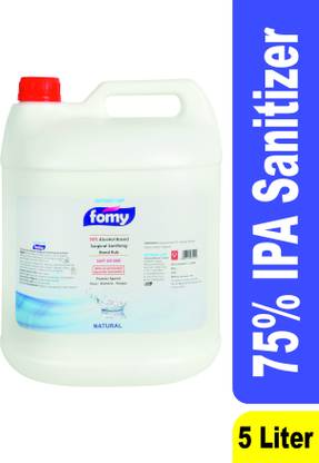 Intercorp Fomy 75% Isopropyl Alcohol-based Hand Rub Sanitizer and Disinfectant, 5 Liter Jumbo Saver Pack (Natural) Hand Rub Can