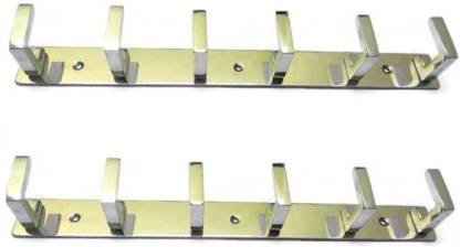 deeplax khunti wall hanger super flat types 6 hooks set of 2 Hook Rail 6