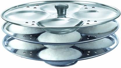 Brampton 3 Plates Stainless Steel Heavy Quality Idli Stand for 3 Liter Cooker/Idli Maker Makes 12 Medium Size Idlis at Once. Induction & Standard Idli Maker