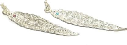 amishi blissful decor Amishi Blissful decors Aluminium Leaf Design Silver Incense Holder and Ash Catcher Decorative Incense Stick Holder (Set of 2) Cast Iron Incense Holder Set