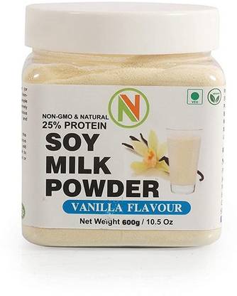 Nature Vit Soy , 600gm Vanilla Flavour Vegan, Non-GMO and 25% Protein Milk Substitutes Powder