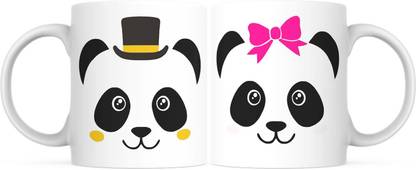 purezento MR. PANDA MRS. PANDA COUPLE MUG Ceramic Coffee Mug