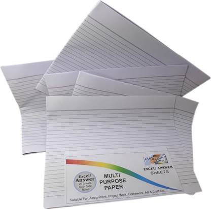 MAJESTIC BASKET White Premium Quality Accounts/ Ledger /Excel /Project /Answer Sheets [Pack of 200 Sheets] Both Side Ruled Lines 8.5x10.5 80 gsm A4 paper