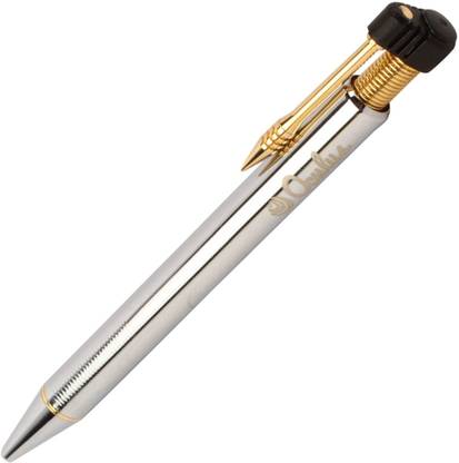 Oculus Active 5902 Push mechanism with Golden Designer Clip, Silver Body Metal Ball Pen