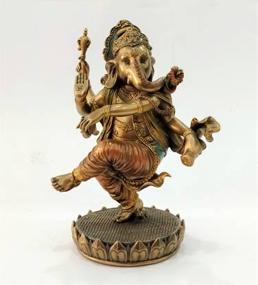 Harathi Made Dancing Lord Ganesh Idol/Dancing Ganesh Idol/Ganapati Tandav Idol/Dancing Siddhi Vinayak Idol BY HARATHI Decorative Showpiece  -  20 cm