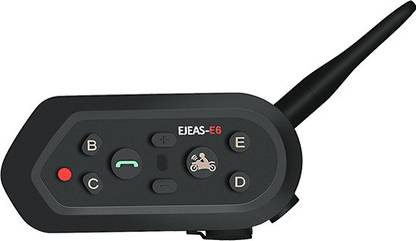 EJEAS E6 Bluetooth Helmet Intercom with Bluetooth with 1200 meters with 6 riders (Wireless) Smart Headphones