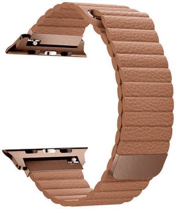 TINGTONG Adjustable Leather 42mm/44mm Band with Ultra Secure, Strong Magnetic Closure Saddle Brown Smart Watch Strap