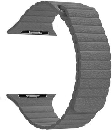 Slugabed Adjustable Leather 42mm/44mm Band with Ultra Secure, Strong Magnetic Closure Grey Smart Watch Strap