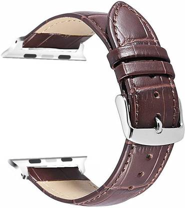 Slugabed Croc Style Leather Loop 42mm/44mm Band with Adjustable Closure Wrist Dark Brown Smart Watch Strap