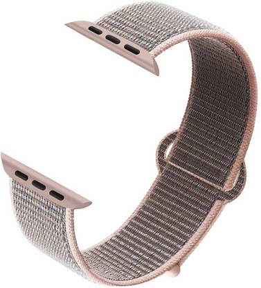 TINGTONG Soft Lightweight Breathable Nylon Loop Sport 42mm/44mm Rose Gold Smart Watch Strap