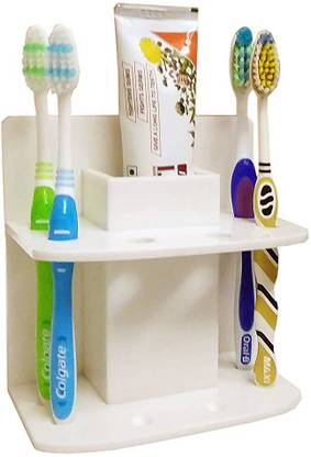 WINACO Off White Acrylic Tooth Brush Holder Acrylic Toothbrush Holder