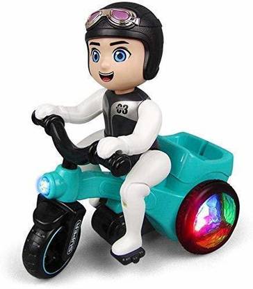 MALANIFASHIN Stunt Tricycle Bump & Go 360 Degree Rotating Spot Stunt Tricycle Dancing Cycle.