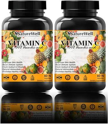 Naturewell Vitamin C 500mg - 120 capsules | Zero Fillers | ultra