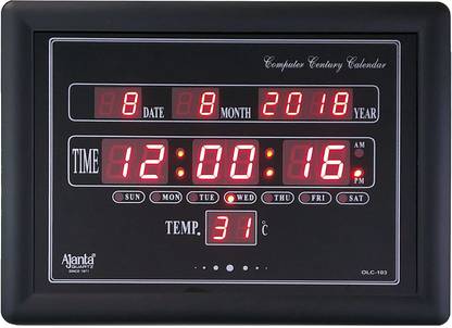 AJANTA Digital 32.5 cm X 16 cm Wall Clock