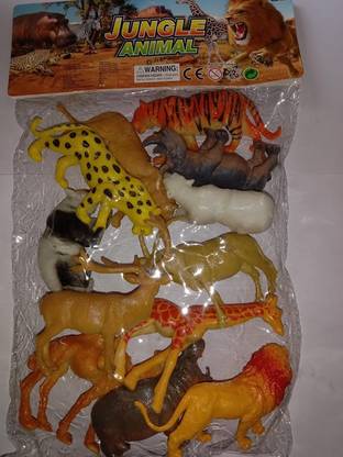 Vedant animal Pack of 12 midiam Size Basic Wild Zoo Animals Figurines, Made of Plastic Jungle Animals Toys Set with Tiger, Lion, Giraffe Educational Toys Playset for Kids Toddler (Multicolor)