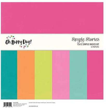 Simple Stories 12 X 12 Simple Basics 12X12 Kit, Us:One Size, Oh Happy Day, 3 Designs/2 Each