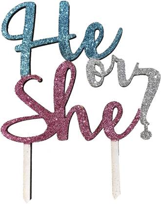 Festiko Boy Or Girl He Or She Gender Reveal Cake Topper Price In India Buy Festiko Boy Or Girl He Or She Gender Reveal Cake Topper Online At Flipkart Com