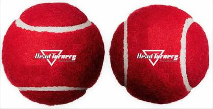HeadTurners Heavy Weight Rubber Cricket Ball (Red) - Pack of 2 Cricket Tennis Ball