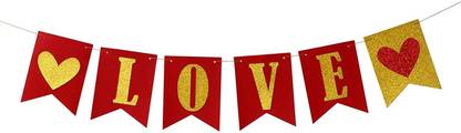 Festiko Love Heart -1 (Red::Gold) Banner