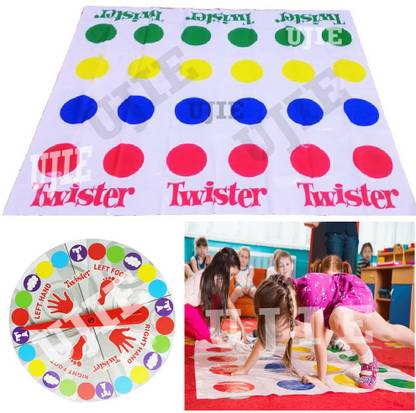 MousePotato Classic Twister Game with 2 More Moves Spin Wheel Floor Game. Party & Fun Board Game
