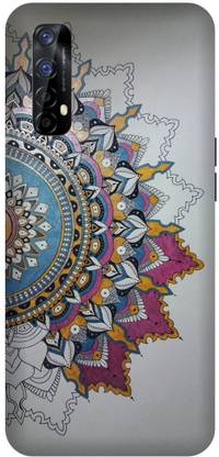 UMPRINT Back Cover for Realme 7 Mandala Pattern Design Printed Back Cover