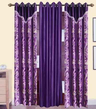 Ruhi Home Furnishing 274 cm (9 ft) Polyester Room Darkening Long Door Curtain (Pack Of 3)