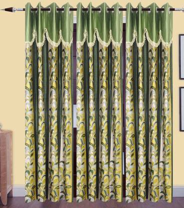 Ruhi Home Furnishing 274 cm (9 ft) Polyester Room Darkening Long Door Curtain (Pack Of 3)