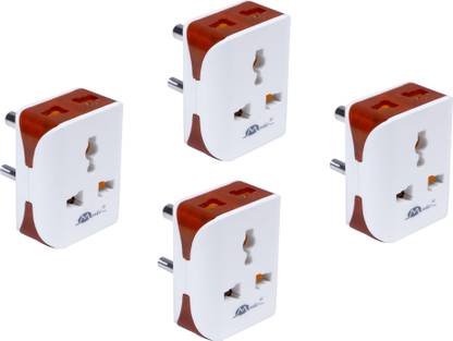 mute Travel Universal Electrical Multi Plug Adaptor Electrical Socket ( Pack Of 4) Multi Plug Adaptor Three Pin Plug