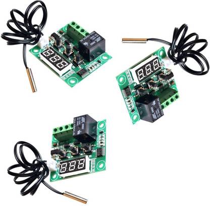 TRUSTECH 3 Pack 12V DC Digital Cooling/Heating Thermostat Temp Control -50-110 °c Temperature Controller 10A Relay Module With Waterproof Sensor Probe Temperature Sensor and Controller Electronic Hobby Kit