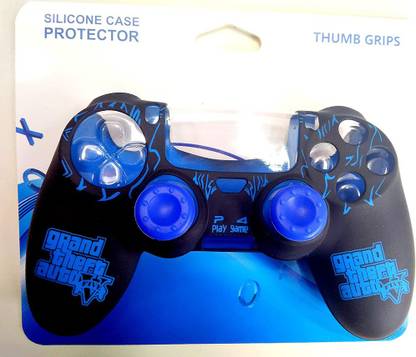 TMG Ps4 GTA V Theme Silicone Protective Skin Case Cover for PS4 Controller High Quality Protective Silicone Cover Case Sleeve Anti Slip Cover with 2 PC with Matching Thumb Grips)  Gaming Accessory Kit