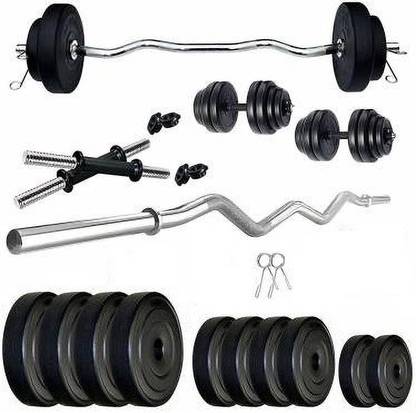 STARX 12 kg Pvc weight 3Ft Curl Rod Home Gym Combo Home Gym Combo