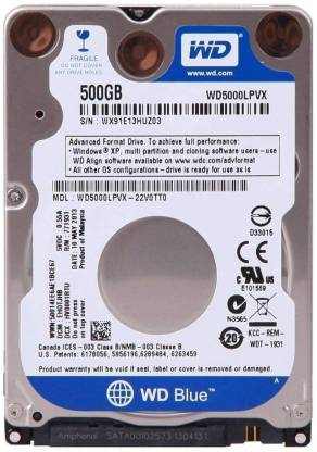 WD Blue 500GB 500 GB Laptop Internal Hard Disk Drive (HDD) (Laptop 500 GB HDD)