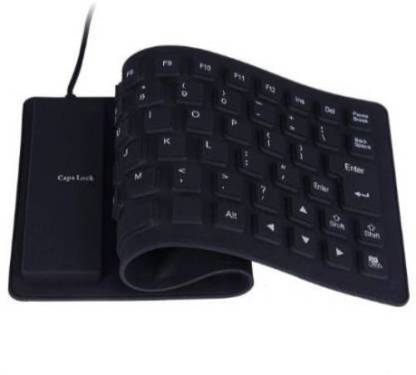 SYARA HIP_465U Soft Rubber Keyboard for all smart phone and laptop compatible bluetooth keyboard|| Wireless Keyboard|| Soft Keyboard||Water proof keboard||Wireless Bluetooth Keyboard||compatible with all android and IOS smart phones Bluetooth Handheld Multi-device Keyboard