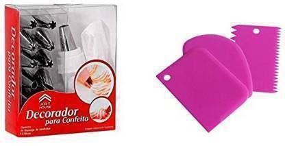 kanix Combo 12 Piece Cake Decorating Set+ 3 pc Scrapper Kitchen Tool Set