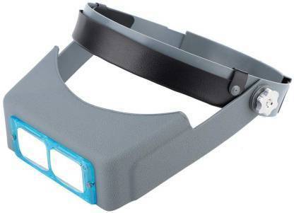 izone Head-mounted Headband Reading Magnifier Head Wearing Magnifying Glass Loupe 4 Magnifications Glasses 1.5X, 2X, 2.5X, 3.5X Magnifier (Grey) 1.5X, 2X, 2.5X, 3.5X magnifier