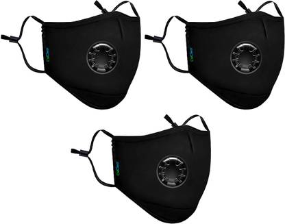 OxiClear N99 Pollution 3 Mask with 12 Activated Carbon Filters, Washable & Reusable, D.R.D.O Certified (BLACK) N99 Pollution Mask_01 Washable, Reusable