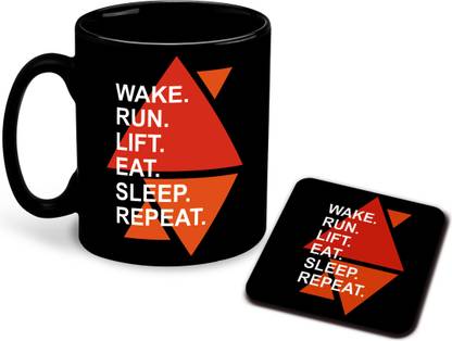 whats your kick Motivation Inspiration Printed Premium Black Ceramic Coffee With Coaster- Motivational, Gym, Yoga, Fitness, Sports, Game (Multi 3) Ceramic Coffee Mug