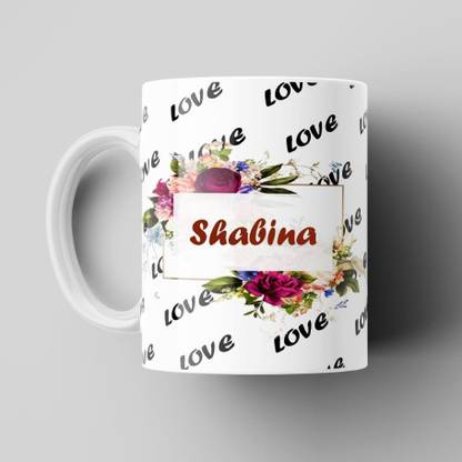 Beautum Love Shabina Romantic Name White Ceramic Coffee Best Gift For Loved Ones Model No:BNMLVY019459 Ceramic Coffee Mug