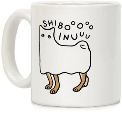 Sky Dot shiba inu ghost Ceramic Coffee Mug