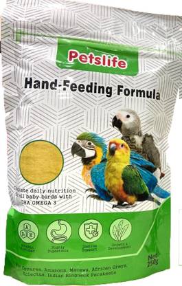 Petslife hand feeding formula daily nutrition for all baby birds 250gm Vegetable 0.25 kg Dry New Born, Young Bird Food