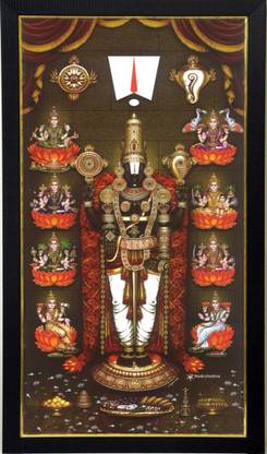 101Temples AstaLakshmi Venkateswara Swamy God Photo Frame Religious Frame