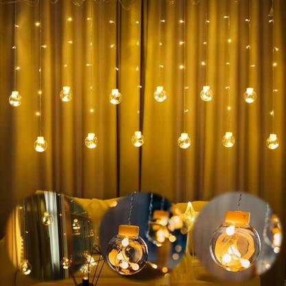 K D ENTERPRISE 128 LEDs 3.06 m Yellow Steady Bulb Rice Lights